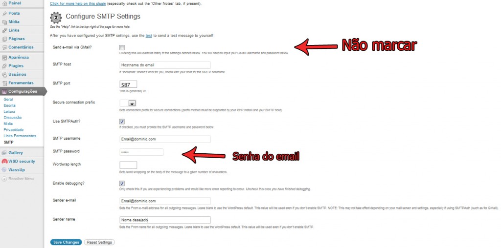 Como configurar o Plugin para envio de e-mails autenticado no WordPress ...